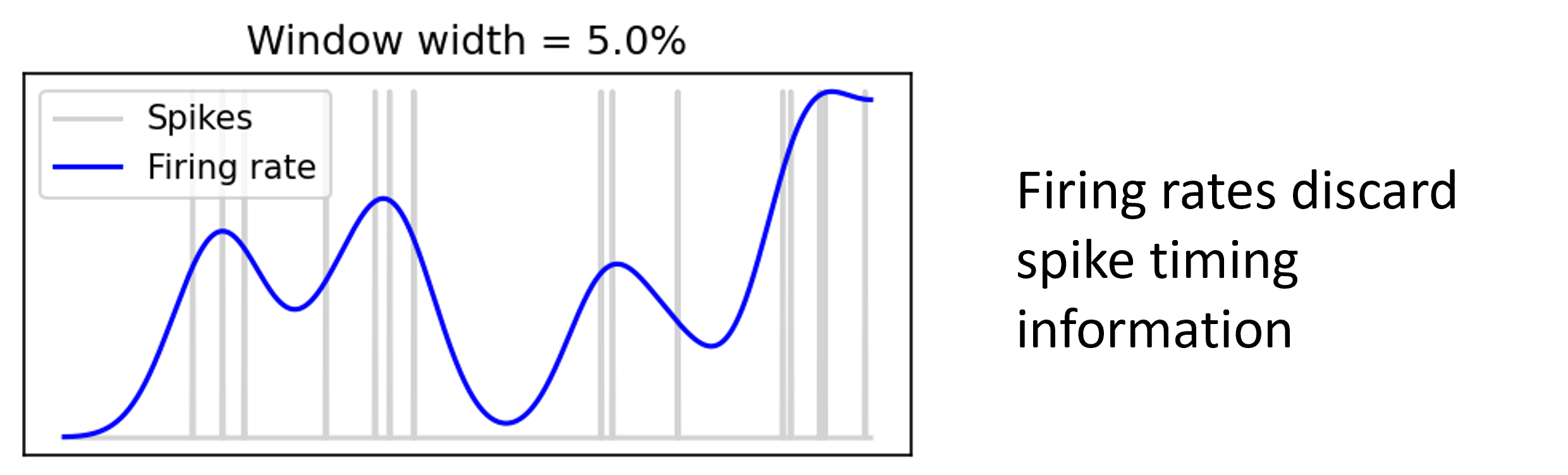 Time varying firing rate with window width 5%.